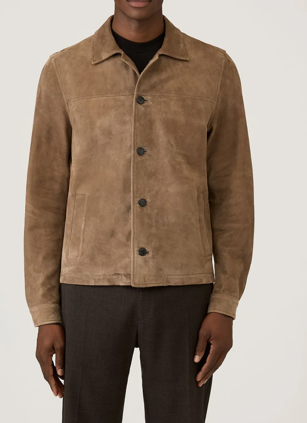 Clean Silhouette Suede Jacket