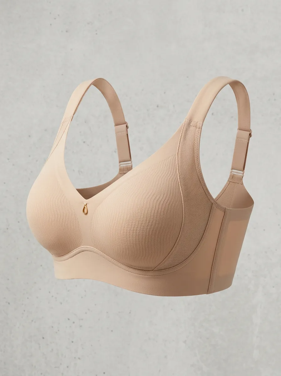 Women's Seamless Mesh-Panel Bra