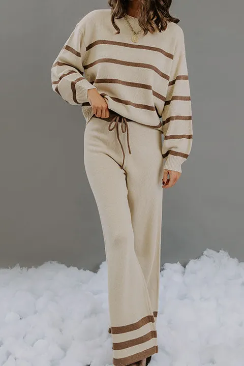 Darling High Waist Stripe Knit Pants