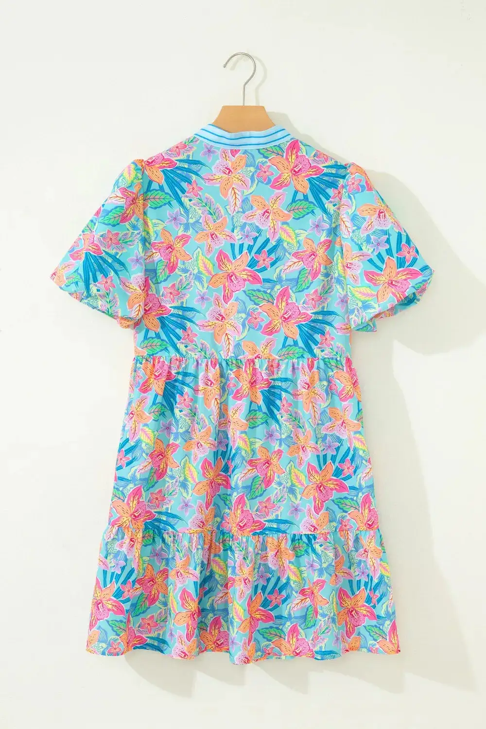 V Neck Floral Casual Dress