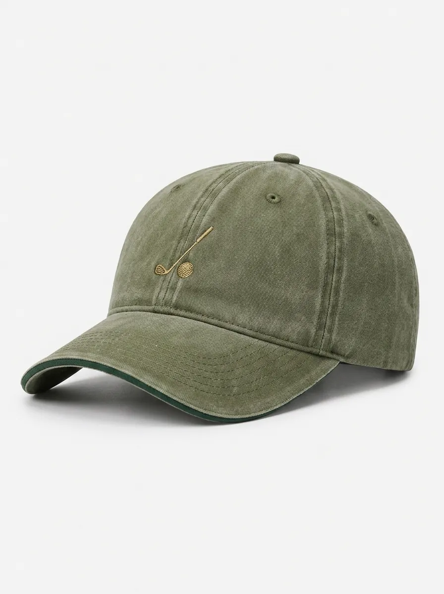 Unisex Golf Lover Gold Club Ball Embroidered Baseball Cap