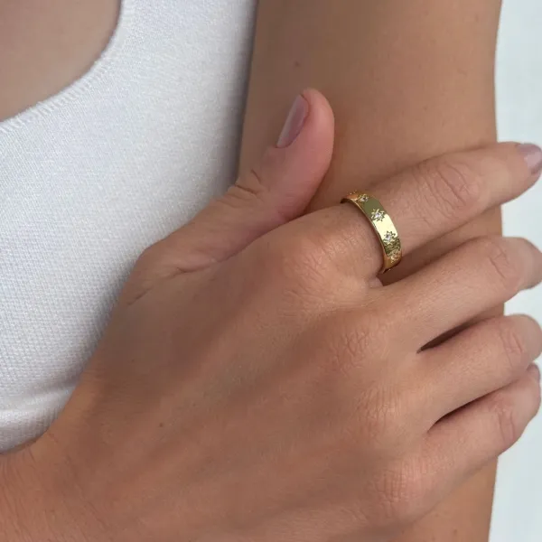 Star Crystal Band Fashion Ring