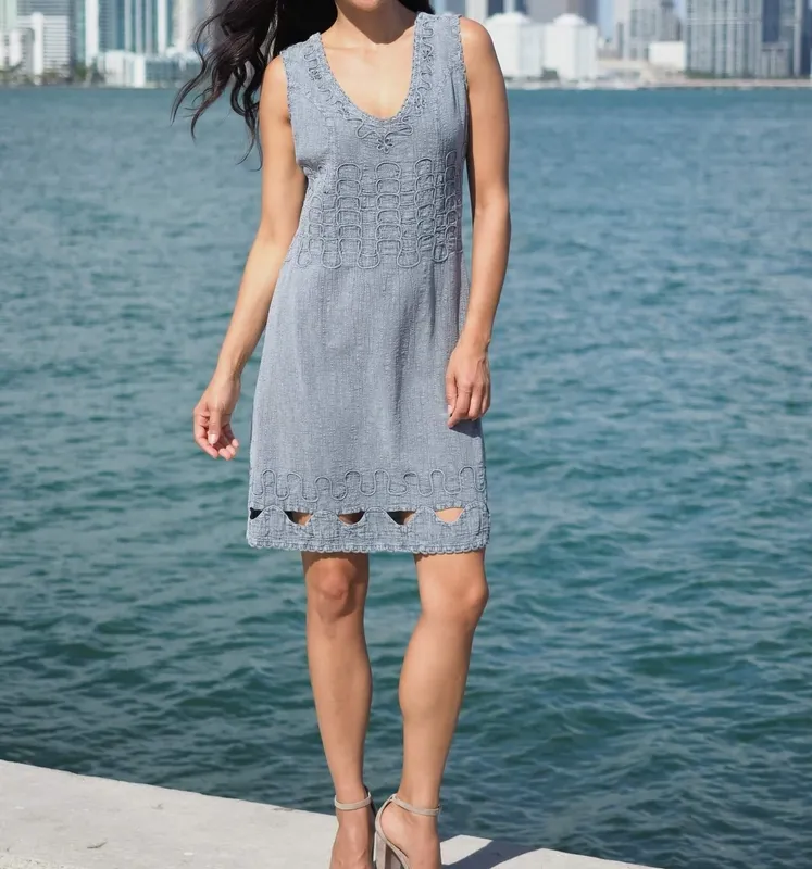 Fossil Gray Soft Drape Dress