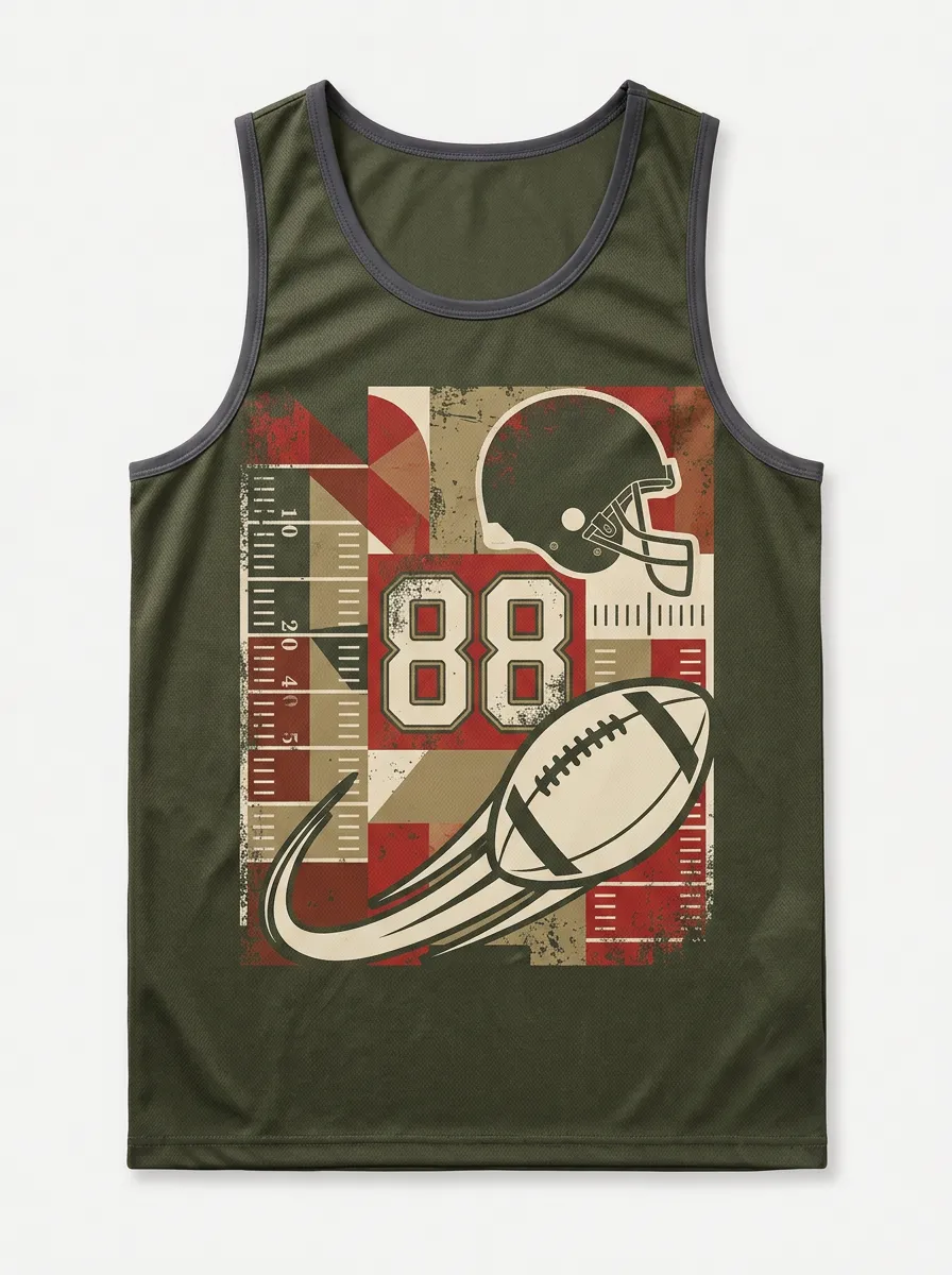 Men's American Football 88 Helmet Ball Printed Tank Top