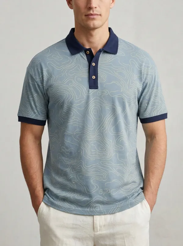 Classic Topographic Men's Polo Shirt