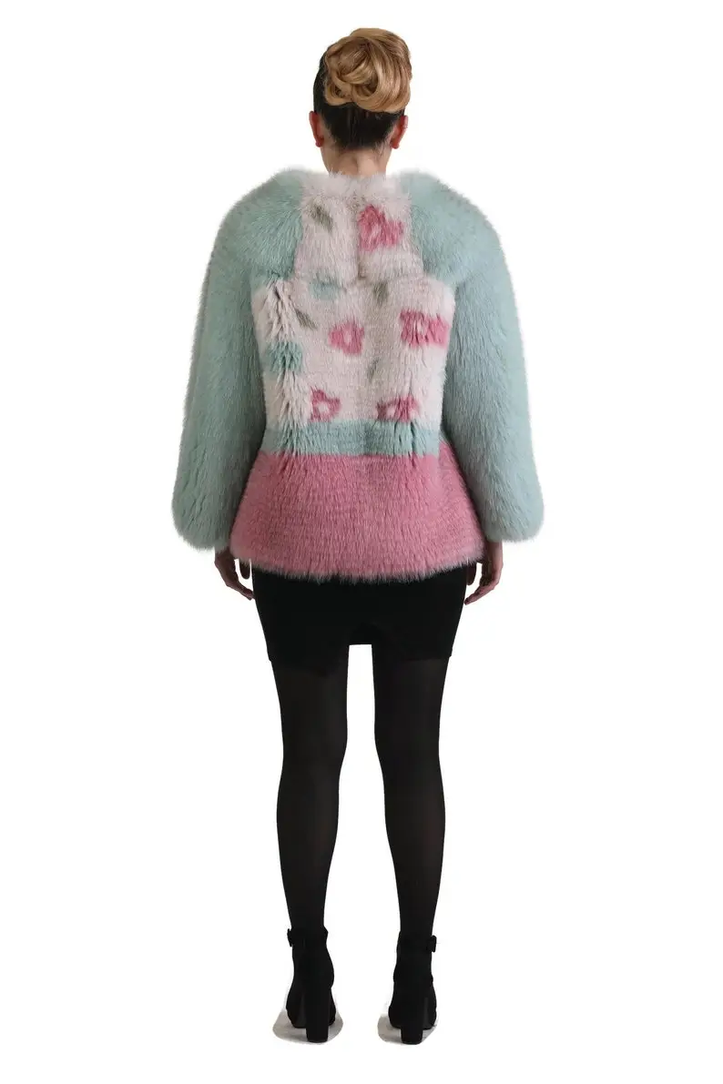 Multicolored Fox Fur coat