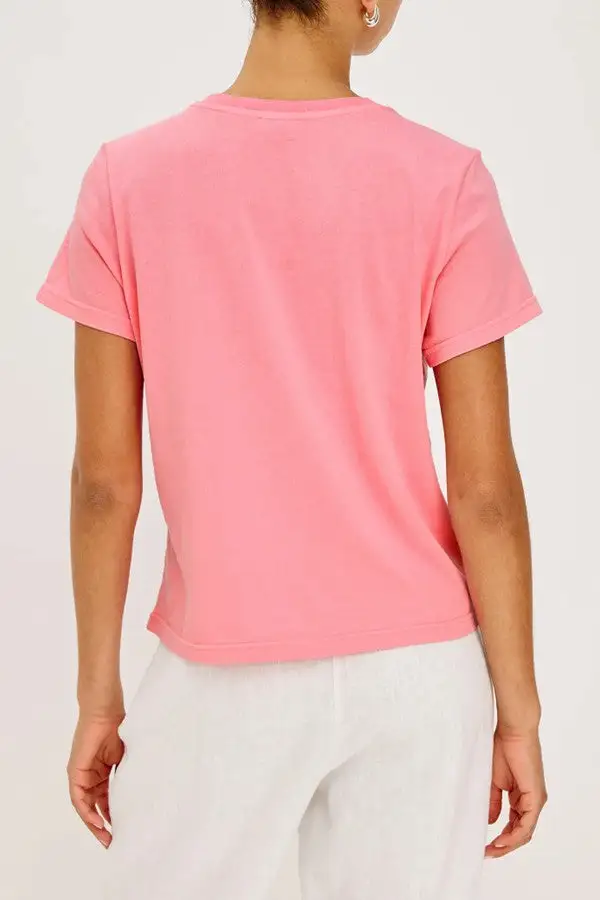 Pink Retro Graphic Print Crew Tee