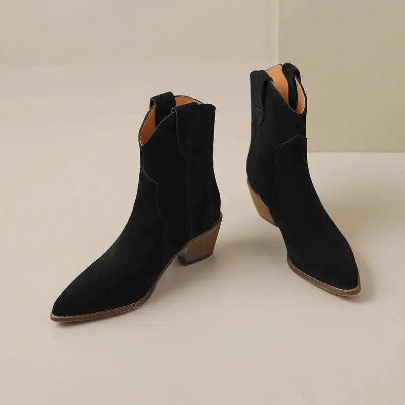Suede Cowboy Warm-Lined Knee-High Boots