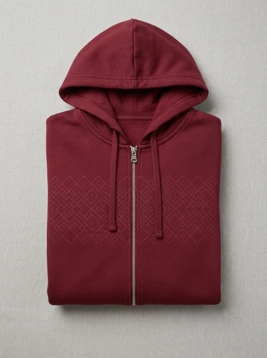 Men's Geometric Pattern Graphic Full-Zip Hoodie