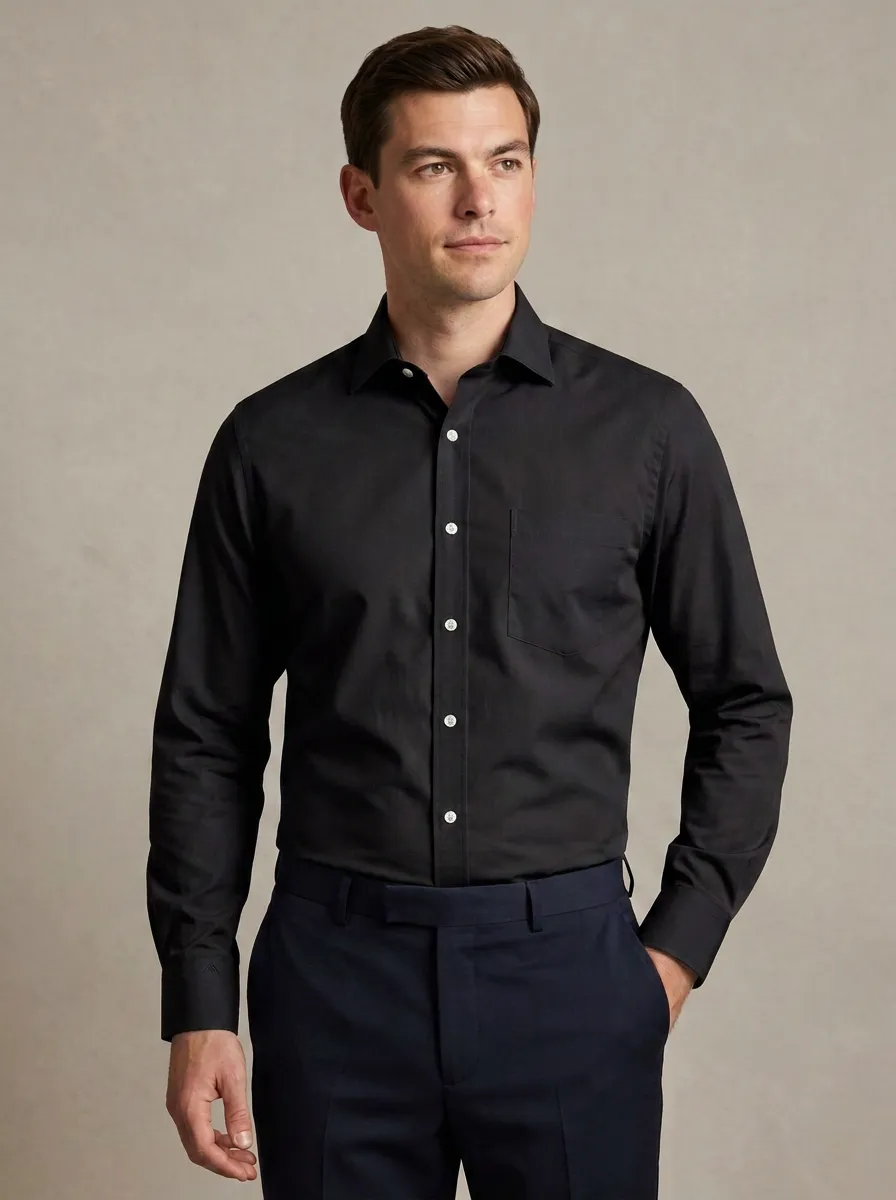 Men's Non-Iron Cotton Light Blue Solid Formal Shirt