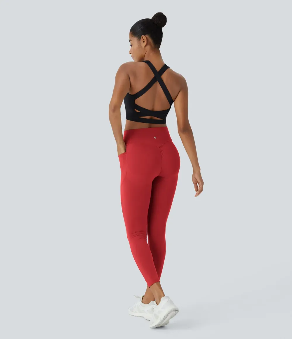  SoCinched High Waisted Scrunch Butt Lifting Tummy Control Side Pocket Shaping Training UltraSculpt Leggings - Stretchy Fit for Women, For Gym & Summer Workouts #Summer