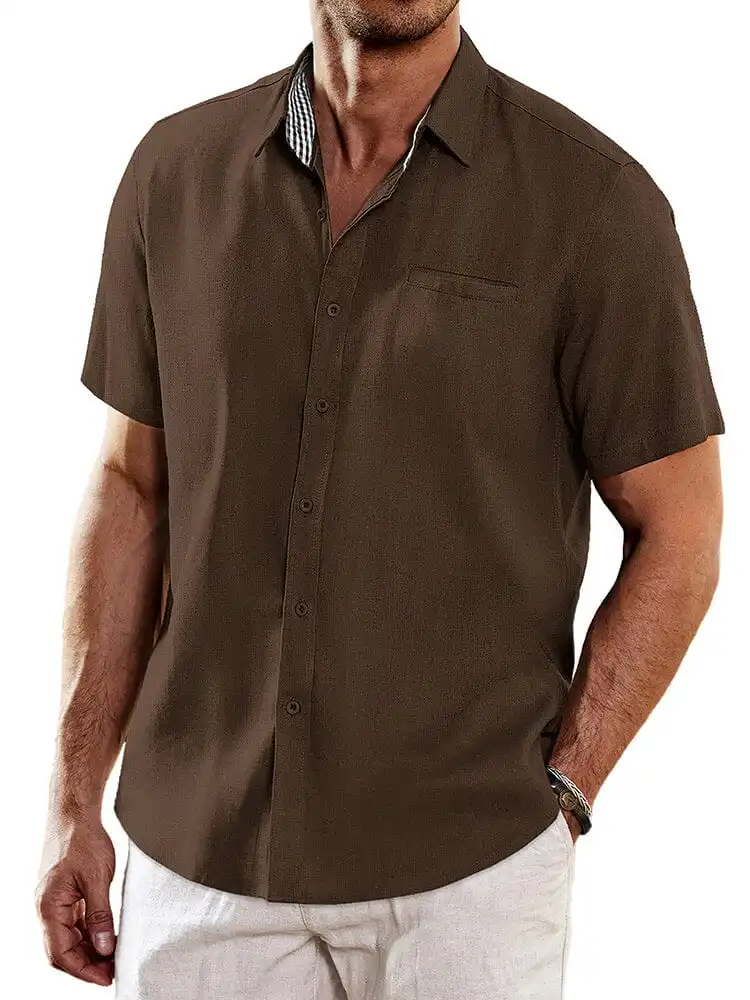 Cotton Linen Slub Weave Shirt
