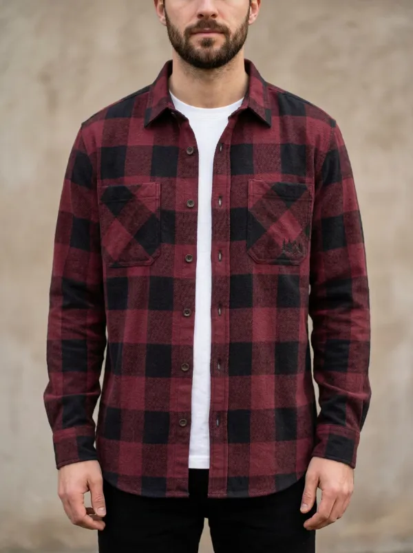 Mountain Forest Buffalo Check Button Front Shirt