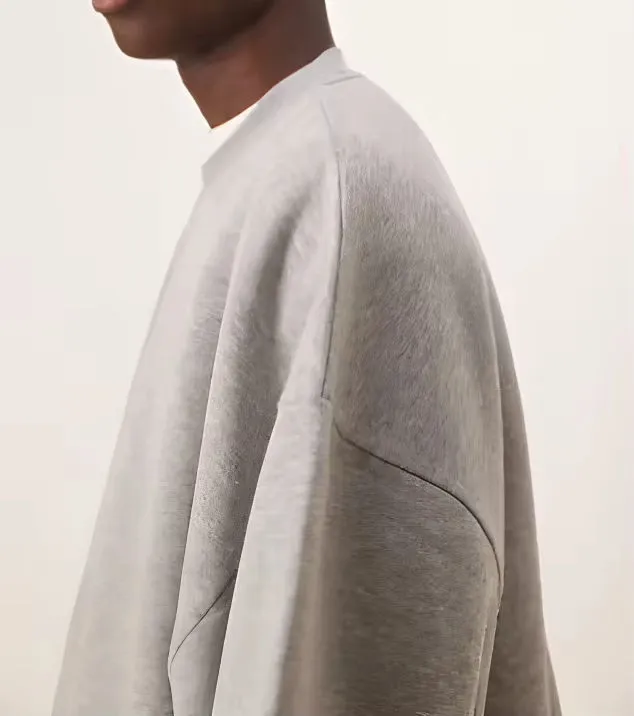 Oversized Drop-Shoulder Grey T-Shirt 300gsm