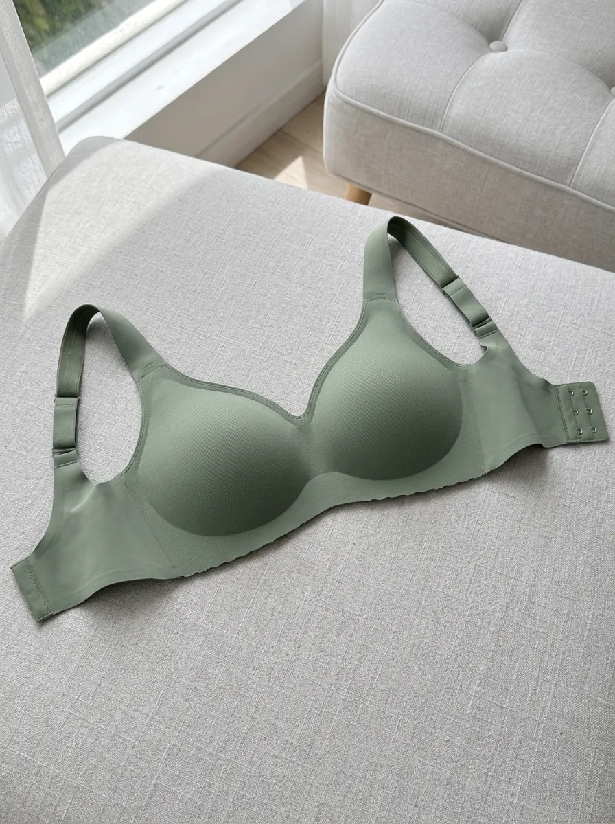 Women's Seamless Wireless Padded Adjustable Strap Everyday Essential Bra