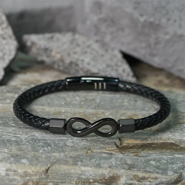 Angel Numbers Infinity Symbol Leather Faith Bracelet