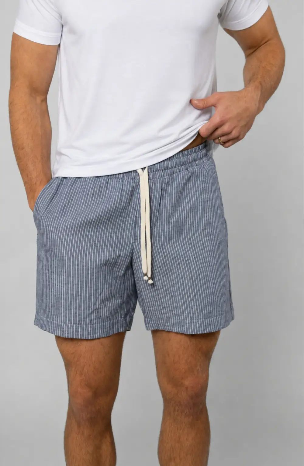 Men's Relaxed Linen Welt Pocket Shorts