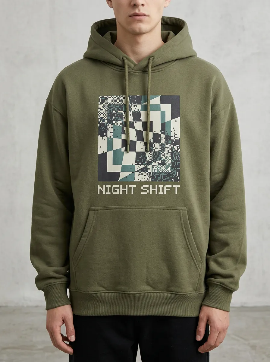 Pixel Geometric Men's Graphic Hoodie