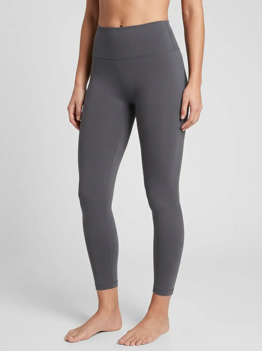 Women's Seam-Free-Front Structured-Side-Seam Ankle-Length Minimalist High-Rise Leggings