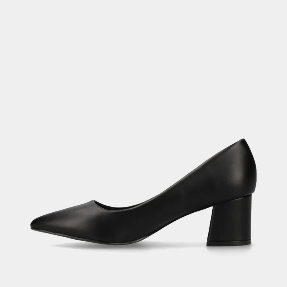 Classic Leather Effect Pointed Toe Pumps