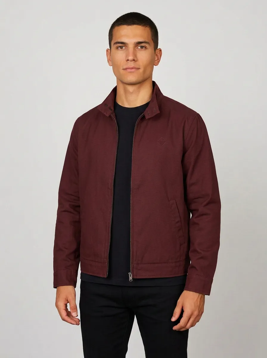 Men's Casual Minimalist Embroidered Zip-up Jacket