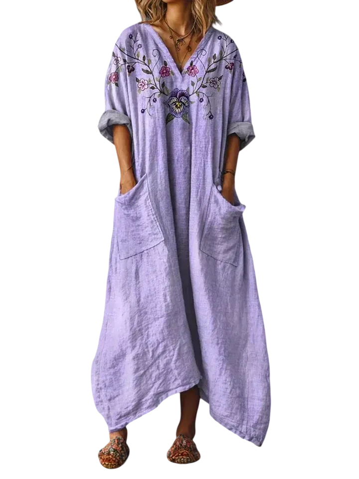 Elegant Dress with Oversized Pockets