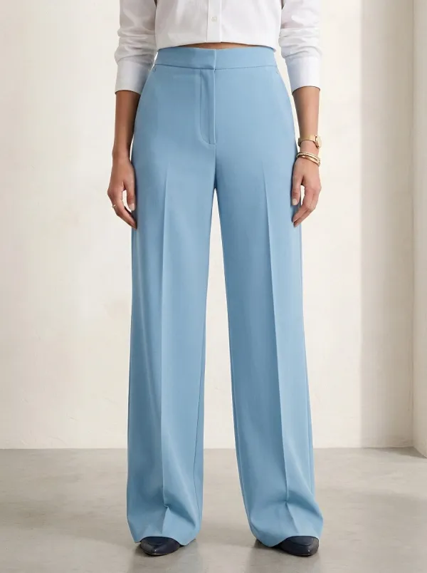 Tailored Draped Women's Wide-Leg Trousers