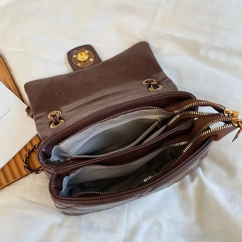 Vintage Quilted Black Chain Shoulder Bag