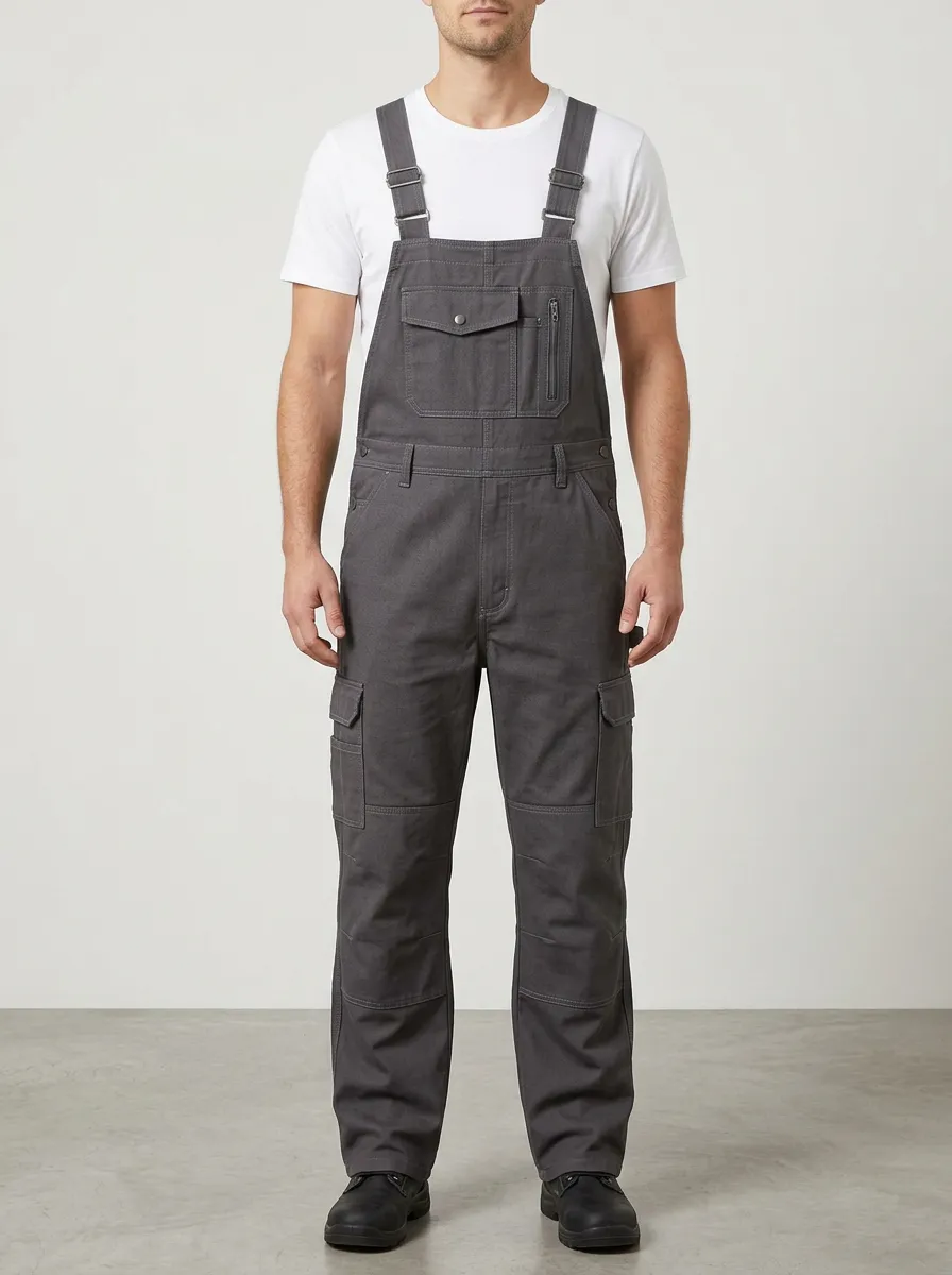 Multi-Pocket Cargo Workwear Outdoor Men's Workwear Bib Overalls