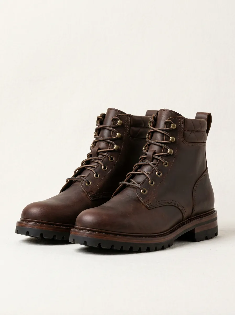 Men's Quilted-Collar Vintage Work Boots