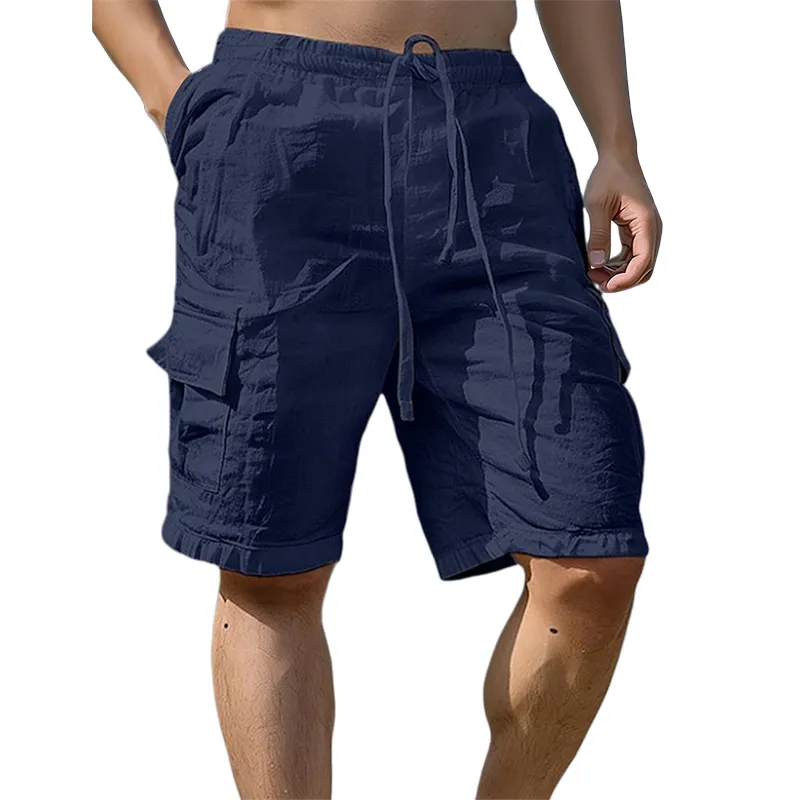 Cotton Linen Utility Shorts