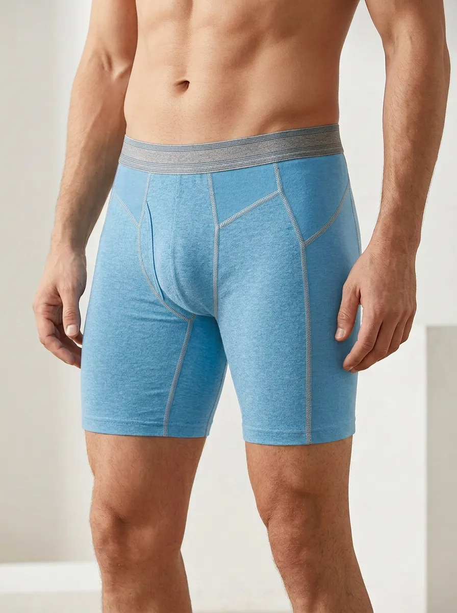 Men's Athletic Performance Grey Contrast Stitch Boxer Briefs