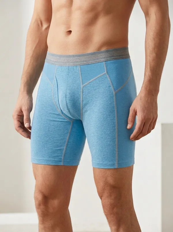 Men's Athletic Performance Grey Contrast Stitch Boxer Briefs