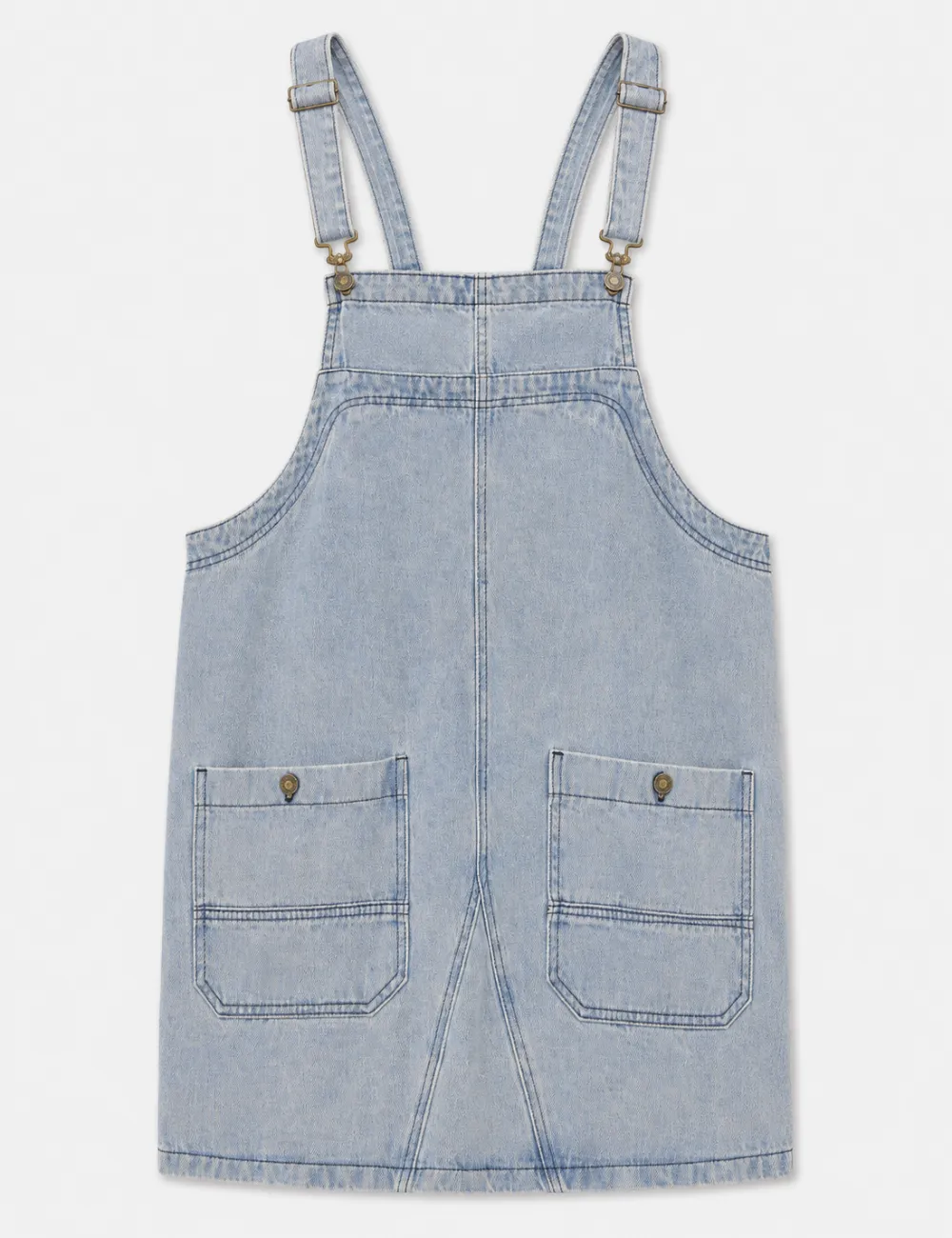 Pocket Denim Mini Overall Dress