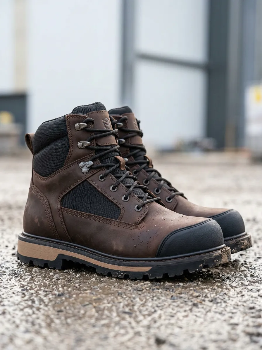 Classic Tactical Leather-Look Men's Waterproof Work Boots