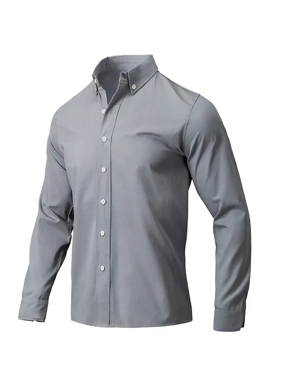 Polyester Button Down Collared Shirt