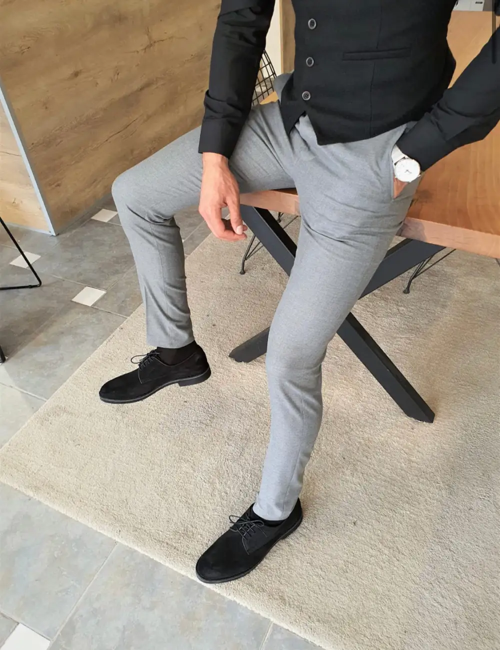 Modern Urban Slim Fit Refined Tailored Trousers
