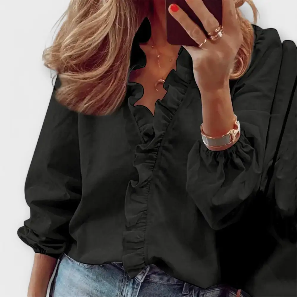 Ruffle Detail Everyday Blouse