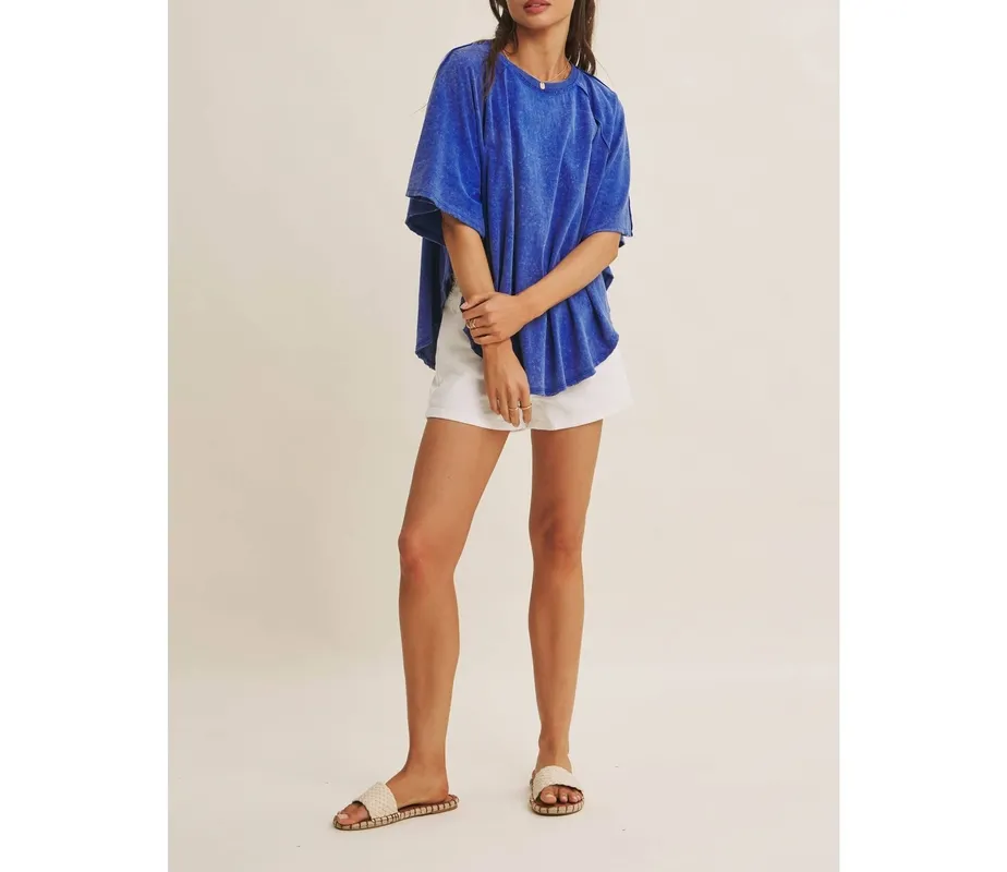 Mineral-Washed Draped Cotton Jersey Top