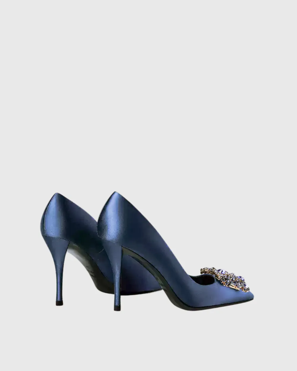 Rhinestone Buckle Pumps in Royal Blue