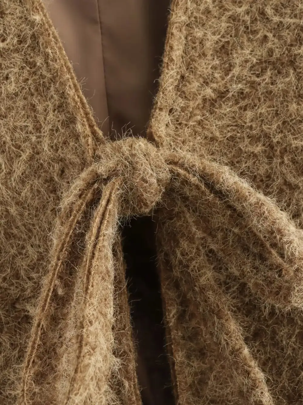 Textured Knit Tie-front Outerwear