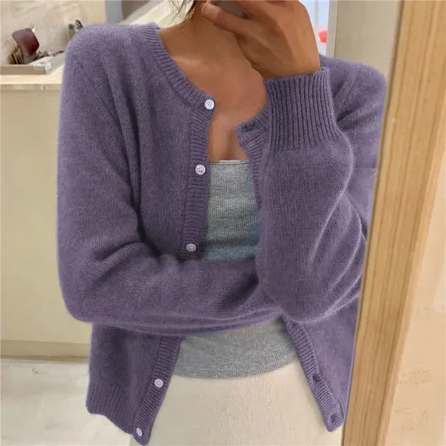 Button Up Relaxed Fit Knit Cardigan