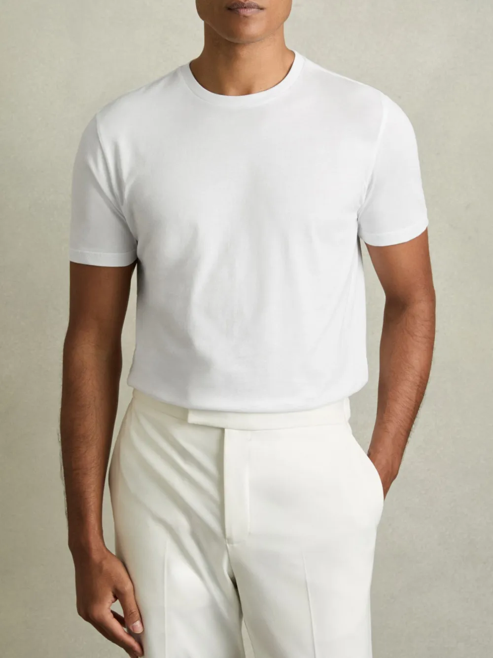 Simple High-Grade Cotton Men's Three-Piece Short-Sleeved Suit