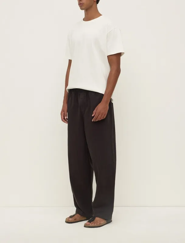 Washed Black Ripstop Tapered Pants