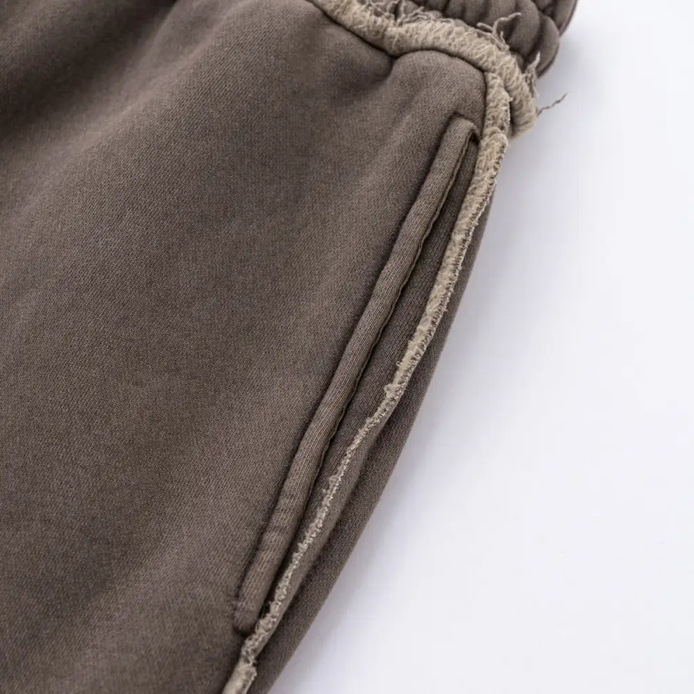 Raw Edge Straight Leg Fleece Men's Sweatpants