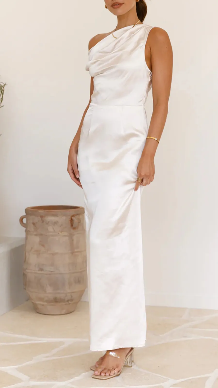 Off Shoulder Design Maxi Dress