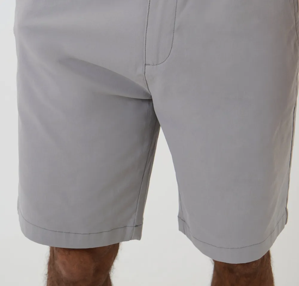 Men's Chalk Regular-Fit Elastic-Waist Stretch Chino Shorts