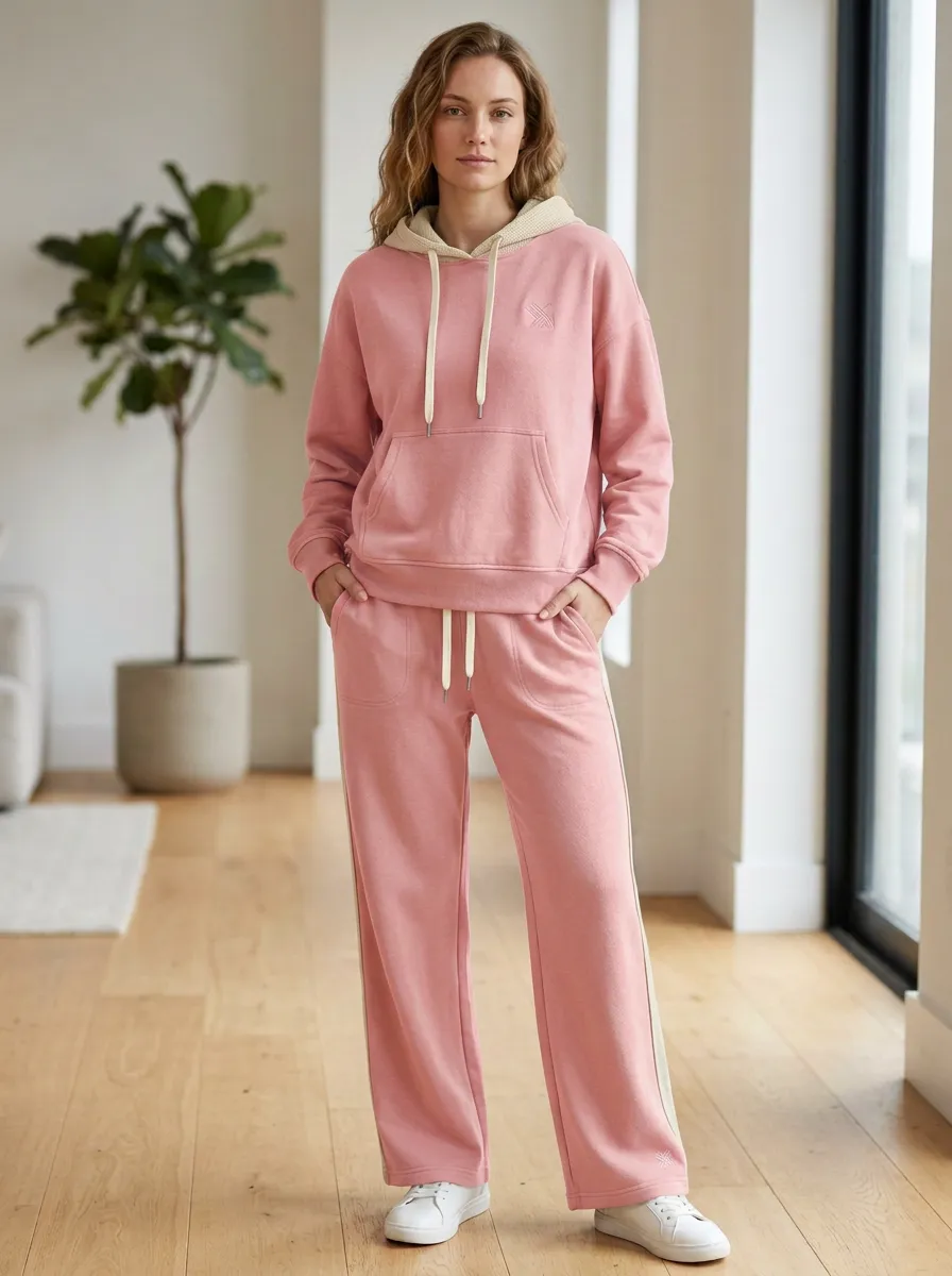 Women's Olive Green Waffle-Knit Hoodie and Track Pant Set