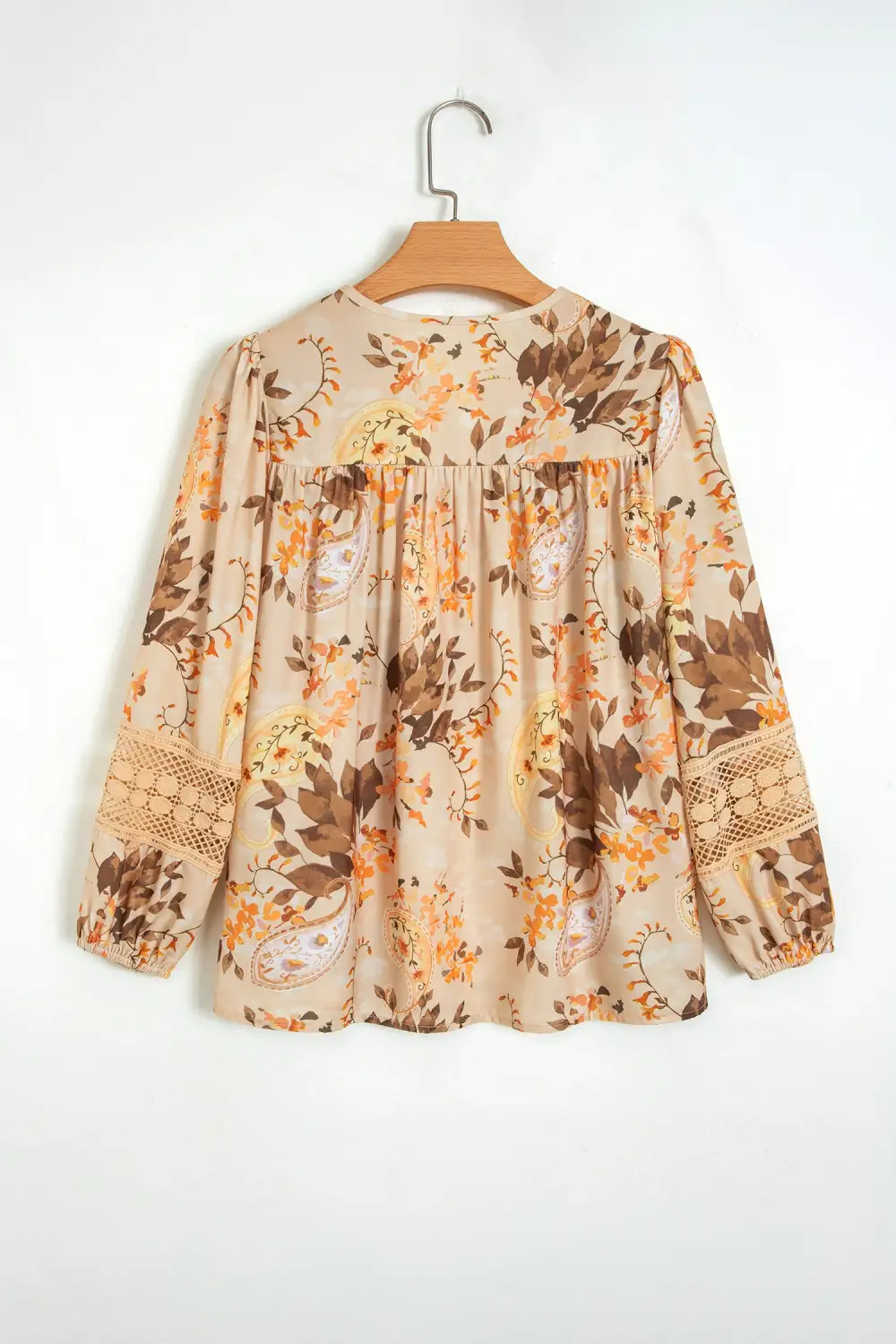 Women's Paisley Print V Neck Shift Top
