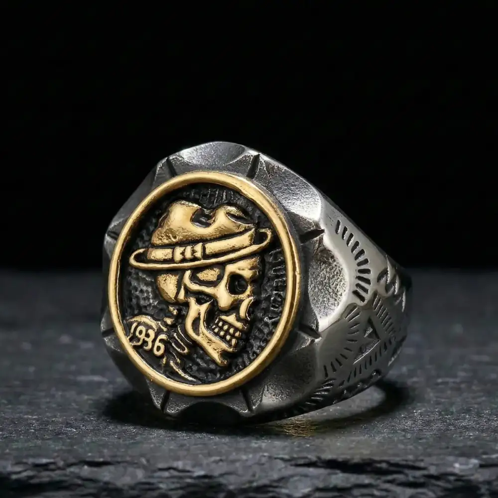 Men's Hobo Nickel Skull Coin Ring